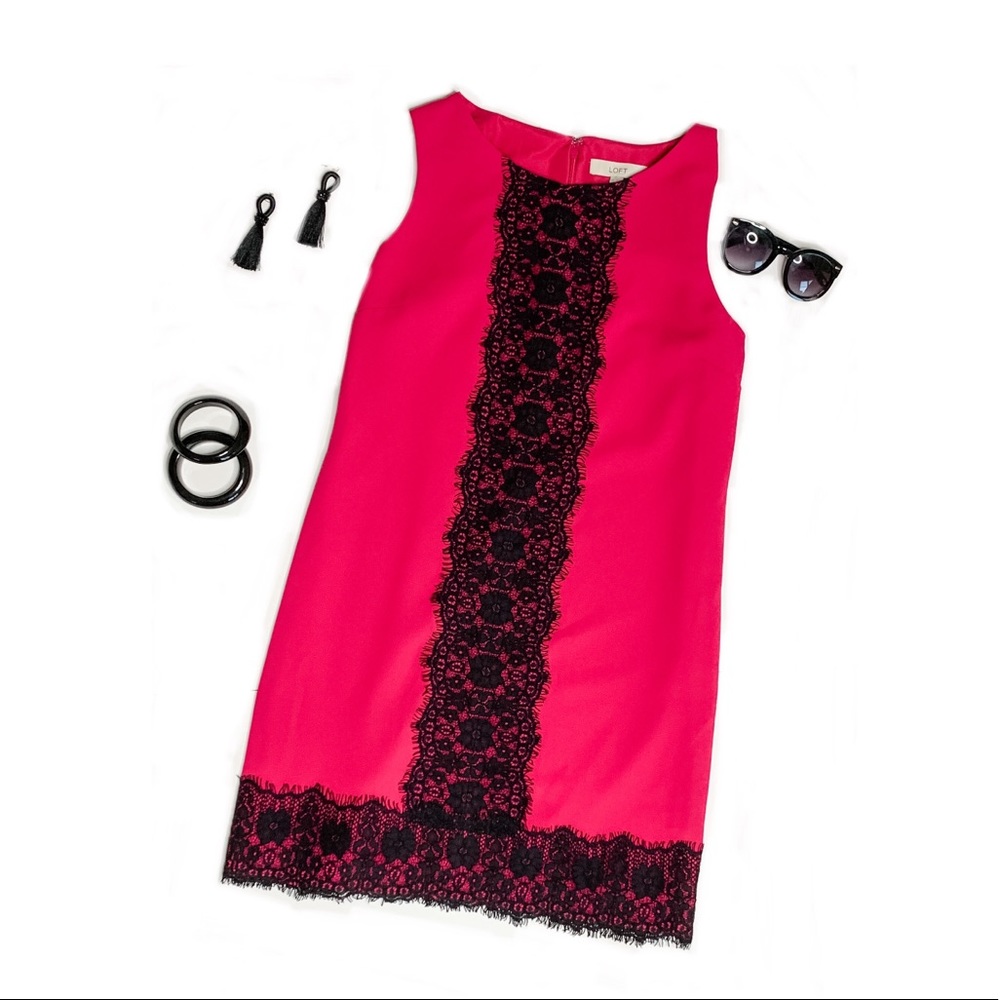 NWT LOFT Sleeveless Magenta Shift Dress Sz 16